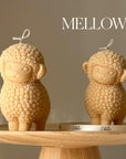 Cute Sheep Soy Pillar Candle | Handmade Nursery Decor-3