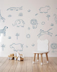 Jungle Animal Decals: Safari Nursery Decor, Removable Wall Art