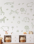 Jungle Animal Decals: Safari Nursery Decor, Removable Wall Art