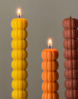 Hand Poured Soy Wax Pumpkin Taper Candle: Halloween Decor