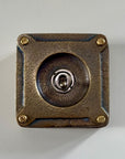Single Gang Antique Brass Solid Cast Metal Surface Mounting Light Switch Industrial 2 Way