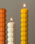 Hand Poured Soy Wax Pumpkin Taper Candle: Halloween Decor