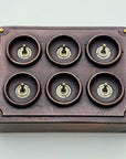 6 Gang 2 Way Antique Copper Conduit Toggle Light Switch | Cast Metal