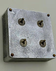4 Gang 2 Way Solid Cast Metal Conduit Light Switch | Vintage Industrial Style