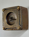 Single Gang Antique Brass Solid Cast Metal Surface Mounting Light Switch Industrial 2 Way