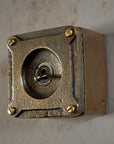 Single Gang Antique Brass Solid Cast Metal Surface Mounting Light Switch Industrial 2 Way