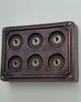 6 Gang 2 Way Antique Copper Toggle Light Switch | Metal Conduit