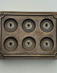 6 Gang 2 Way Antique Brass Solid Cast Metal Conduit Light Switch Industrial