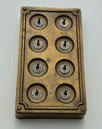 8 Gang 2 Way Antique Brass Solid Cast Metal Conduit Light Switch Industrial