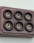 6 Gang 2 Way Antique Copper Conduit Toggle Light Switch | Cast Metal
