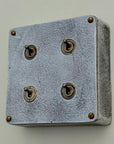 4 Gang 2 Way Solid Cast Metal Conduit Light Switch | Vintage Industrial Style