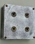 4 Gang 2 Way Solid Cast Metal Conduit Light Switch | Vintage Industrial Style
