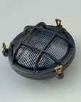 Wroxham Cast Pewter Caged Bulkhead Wall or Ceiling Light - IP65