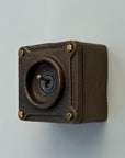 Single Gang Antique Brass Solid Conduit Toggle Light Switch - Industrial Vintage Crabtree