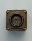 Single Gang Antique Brass Solid Conduit Toggle Light Switch - Industrial Vintage Crabtree