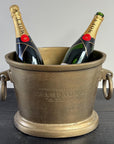 Antique Brass Champagne Ice Bucket with Engraved Detail
