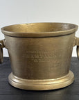 Antique Brass Champagne Ice Bucket with Engraved Detail