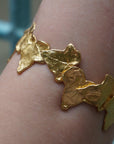 Ivy Leaf Adjustable Bracelet - GoldPlated Recycled Brass Sustainable Jewelry