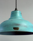 Salthouse XL Copper Verdigris Patina Lampshade Pendant Light - 14.5 Inch