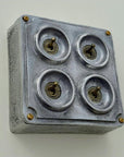 4 Gang 2 Way Solid Cast Metal Conduit Light Switch Industrial
