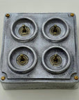 4 Gang 2 Way Solid Cast Metal Conduit Light Switch Industrial