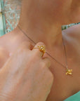 Bee Pendant Necklace: Gold Plated on Sterling Silver - Nature Inspired-1