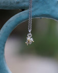 Real Pressed Flower Silver Pendant Necklace, Handmade Minimalist Jewelry, Organic Botanical Pendant, Gift for Vitality & Enthusiasm, Sterling Silver 925