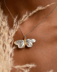 Butterfly Pendant: Gold Plated Sterling Silver (Eco Friendly Necklace)-0