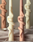 Snake Taper Soy Wax Candle: Decorative Column Pillar Candle-1