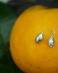 Olive Fruit Earrings: Minimalist Sterling Silver Studs (Tiny Size)-2