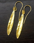 Gold & Silver Olive Leaf Earrings, Gold-Plated Sterling Silver Jewelry, Handmade Dangle Earrings, Gift for Her, Birthday Gift for Women-4