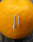 Jasmine Twig Earrings, Sterling Silver Jewelry, Nature-Inspired Handmade Accessory-0