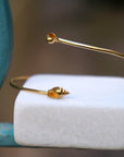 Sea Shell Cuff Bracelet, Dainty Gold Plated Silver (Adjustable)-2