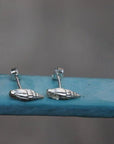 Sterling Silver Sea Shell Earrings: Dainty Nature-Inspired Studs-4