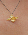 Bee Pendant Necklace: Gold Plated on Sterling Silver - Nature Inspired-0