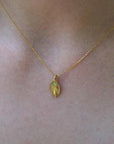 Rose Leaf Necklace, Gold-Plated Sterling Silver, Nature-Inspired Jewelry Gift for Women-2