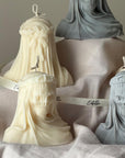 Handmade Halloween Vailed Lady Skull Candle: Spooky Soy Wax Home Decor-1
