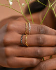 Real Olive Branch Gold Band Ring, Handmade Nature Jewelry, Organic Botanical Band, Gift for Peace & Protection, 14K Gold Plated Brass