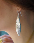 Olive Leaf Dangle Earrings - Handcrafted Sterling Silver-3