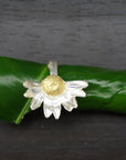 Sterling Silver Daisy Ring - Adjustable Floral Design-2