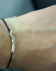 Jasmine Twig Bracelet: Adjustable Sterling Silver Cord-0