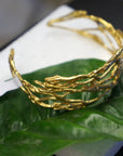 Gold Branch Bracelet, Gold-Plated Sterling Silver Jewelry, Jasmine Branch Bracelet, Handmade Gift for Her, Birthday Gift for Women-3