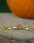 Real Jasmine Twig Stud Earrings, Handmade Minimalist Jewelry, Organic Nature Studs, Gift for Sensuality & Hope, Gold or Sterling Silver 925
