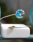 Murano Glass Silver Bangle Bracelet, Handmade Nature Jewelry, Organic Forest Cuff, Gift for Longevity & Love, Sterling Silver 925