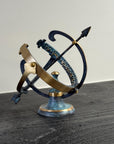 Armillary Small Solid Brass Verdigris Patina Sphere Sundial