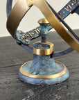 Armillary Small Solid Brass Verdigris Patina Sphere Sundial
