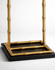 Luxury Dressboy Vintage Brass & Black Leather Valet Suit & Clothes Stand