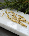 Real Jasmine Branch Earrings, Handmade Nature Jewelry, Organic Statement Dangles, Eco Gift for Purity & Luck, Gold or Sterling Silver 925