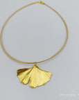 Real Gingko Biloba Necklace, 14K Gold Plated Brass Pendant, Natural Leaf Necklace, Handmade Boho Jewelry Gift, Birthday Gift for Women