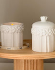 Wild Bloom Jar Soy Wax Candle with Lid : Large Jesmonite Vessel Scented Wood Wick